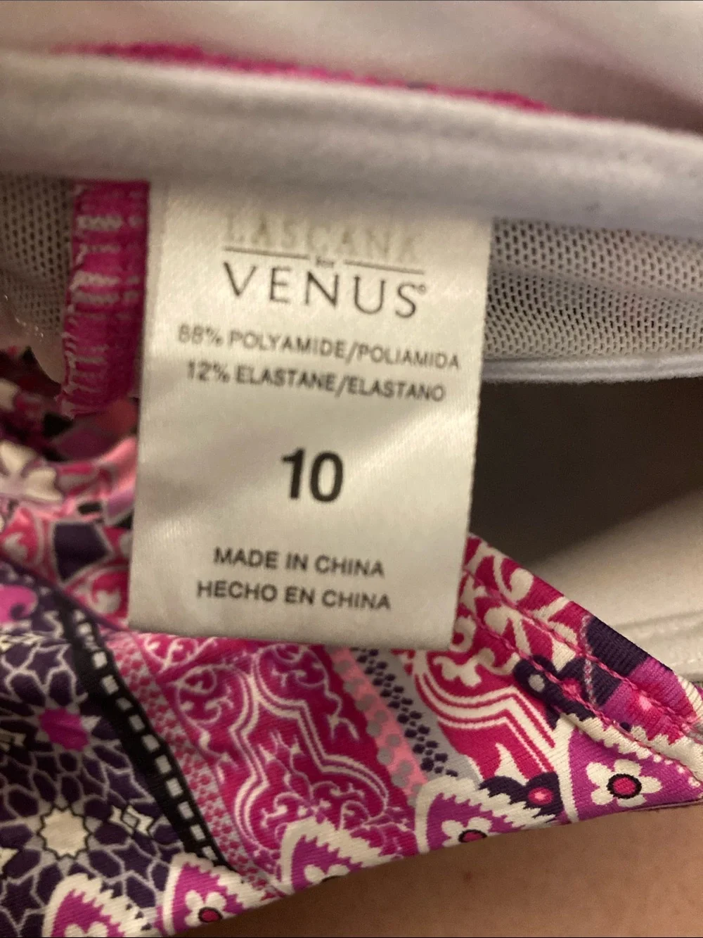 Venus Pink & Purple Patterned Tankini Swim Top 10 - Picture 4 of 4